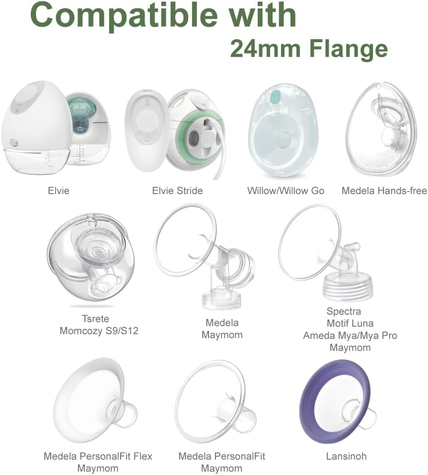 Maymom 2 x 19mm Compatible with Medela and 24mm Shields Flanges Compatible with Wearable Cups, Reduces 24mm Channel to 19mm - Image 2