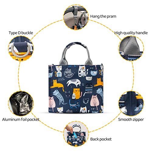 Small Diaper Bag Waterproof Travel Tote Mini Diaper Bag Multi-Function Small Diaper Bags Crossbody Bag(Cat Paradise) #TOP3