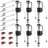 Saillong 6 Set Universal Toilet Tank Replacement Kit, Include Fill Valve, 2 Inch Low Flow Rubber Flapper, Front Mount Toilet Flush Brass Handle, Adjustable, Quiet, Easy Install Repair Kit