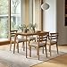 SIMTONAL Farmhouse Dining Table Set for 4, Wooden Dining Roon Table and Solid Wood Chairs, 5-Piece Modern Dining Set Home, Kitchen, Dining Room, 4 Upholstered Chairs, Rubberwood Legs
