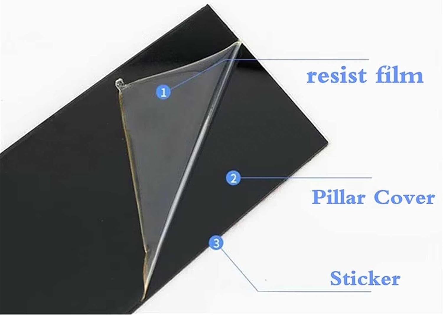 Glossy Black Door Window Pillar Cover Set for Ford Focus 2012-2018, Exterior Anti-Scratch Panel Trim B C Pillar Molding Replacement