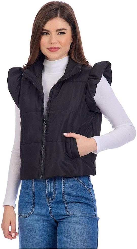 Mud Pie Women's Mud Pie Women's Lile Ruffle Quilted Vest
