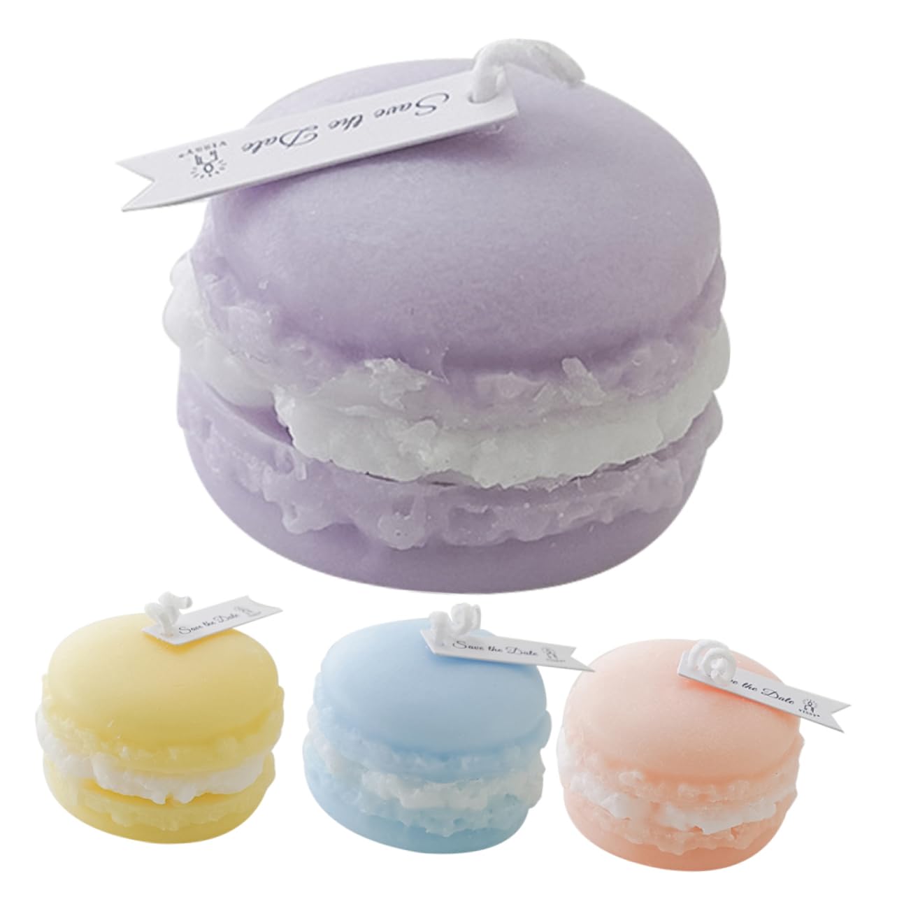 4piezas Velas Aromáticas Macaron Decorativas Velas De Diseño Único Para Decoración Para Hogar y Eventos Especiales