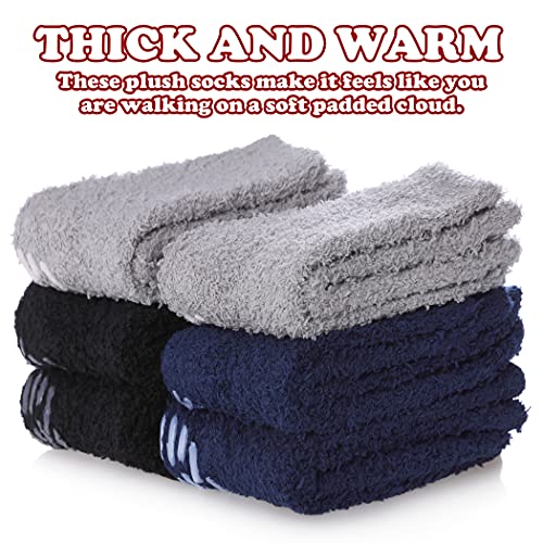 Image of FNOVCO Non Slip Socks for Women Winter Warm Cozy Fuzzy Slipper Socks Soft Fluffy Hospital Socks with Grips