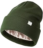 YANIBEST Womens Saitn Lined Knit Beanie Hat Acrylic Winter Hats for Women Men Silk Lining Soft Sl...