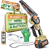 GRÜNTEK Mini Motosega a Batteria 700W - Motosega Elettrica Guida 6