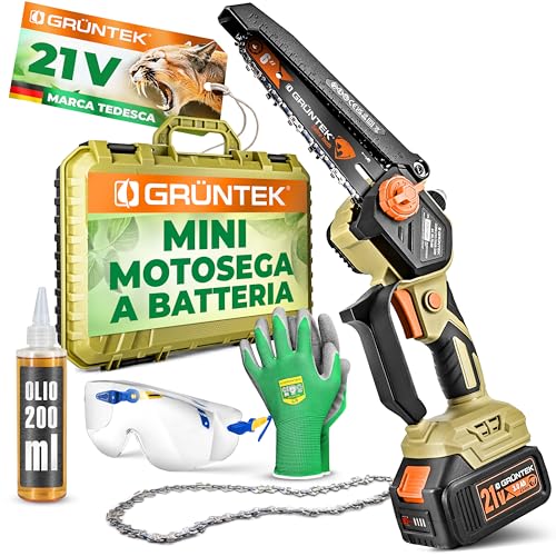 GRÜNTEK Mini Motosega a Batteria 700W - Motosega Elettrica Guida
