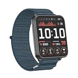 QJONSIU Pasek dla Garmin Venu X1, Oddychający Opaska Sportowa z Nylonu Strap Band-Szary Niebieski
