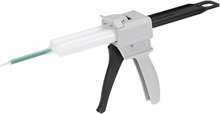 uxcell 50ml Manual AB Dispenser Gun Set with Glue Mixing rate 1:1, 1Pcs of Hose, 83mm Mixing Needle and Front Cover, 2Pcs of Back Cover, Dispenser Gun 1 Set