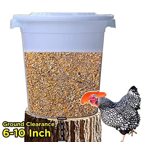 Bumur Diy No Waste Chicken Feeders And Waterer Set,6 Ports With 6 Chicken Water Nipples,Rodent Proof Rain Proof Automatic Poultry Duck Feeder Kit For Buckets,Barrels,Bins,Troughs #TOP2