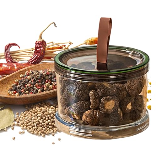 Tarros para especias – Contenedores herméticos transparentes para conservación de alimentos | Diseño hermético, apilable y ahorra espacio para organización de cocina, aparador o despensa doméstica