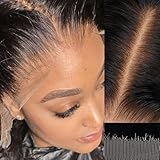 Picture of IDN BEAUTY SKINLIKE REAL 13X4 HD Lace Full Frontal Wigs Human Hair 24 Inch 180% Density Body Wave Natural Black 0.1MM Ultra Thin HD lace Frontal Wig Bleached Single Knot Pre Plucked Glueless Wig