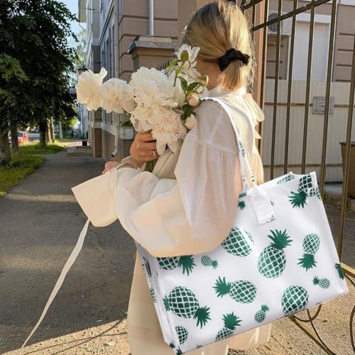 Image of KALIDI PVC Tote Bag Women's Kraft Paper Work Handbags Purses with Top Handle