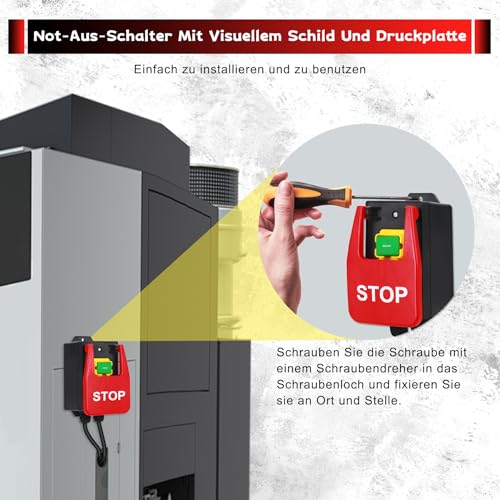 BOSYTRO Notausschalter 230 V, wyłącznik bezpieczeństwa Nullspannungsschalter z gniazdem, elektromagnetyczny przełącznik ciśnienia do szybkiego wyłączania stołu frezarskiego i urządzeń elektrycznych