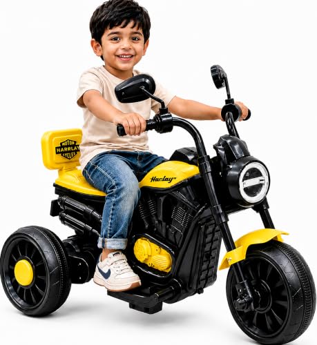 Image of Wishmaster Mini Harlay Electric Ride-On Bike for Kids | 6V Battery-Operated Motorcycle | Foot Accelerator | Suitable for Boys & Girls Aged 2-5 Years | Sturdy & Safe Toy Bike