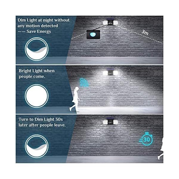 OUSFOT Außenleuchten, solarbetrieben, 56 LEDs, solarbetrieben, Bewegungsmelder, wasserdicht, Sicherheitslicht… – Bild 6