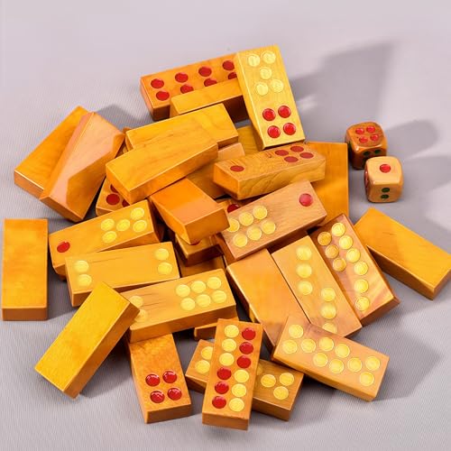 Set de Mahjong Paijiu de Madera Natural miniatura 3