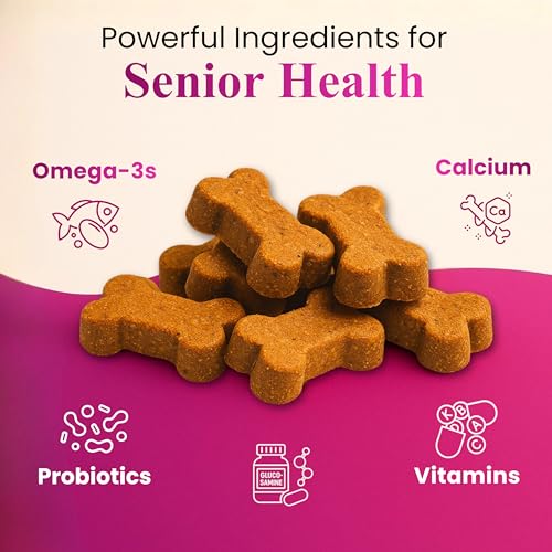 Image of Petroyale Senior Support Dog Supplements - All-in-One Senior Dog Supplements for Mobility, Hip & Joint, Brain, Heart & Eye Health - Immune Support Vitamins (Dog Senior Support 60 Soft Chews)