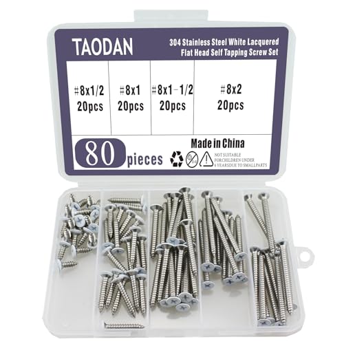 Juego de tornillos autorroscantes planos 80 piezas acero inoxidable miniatura 4