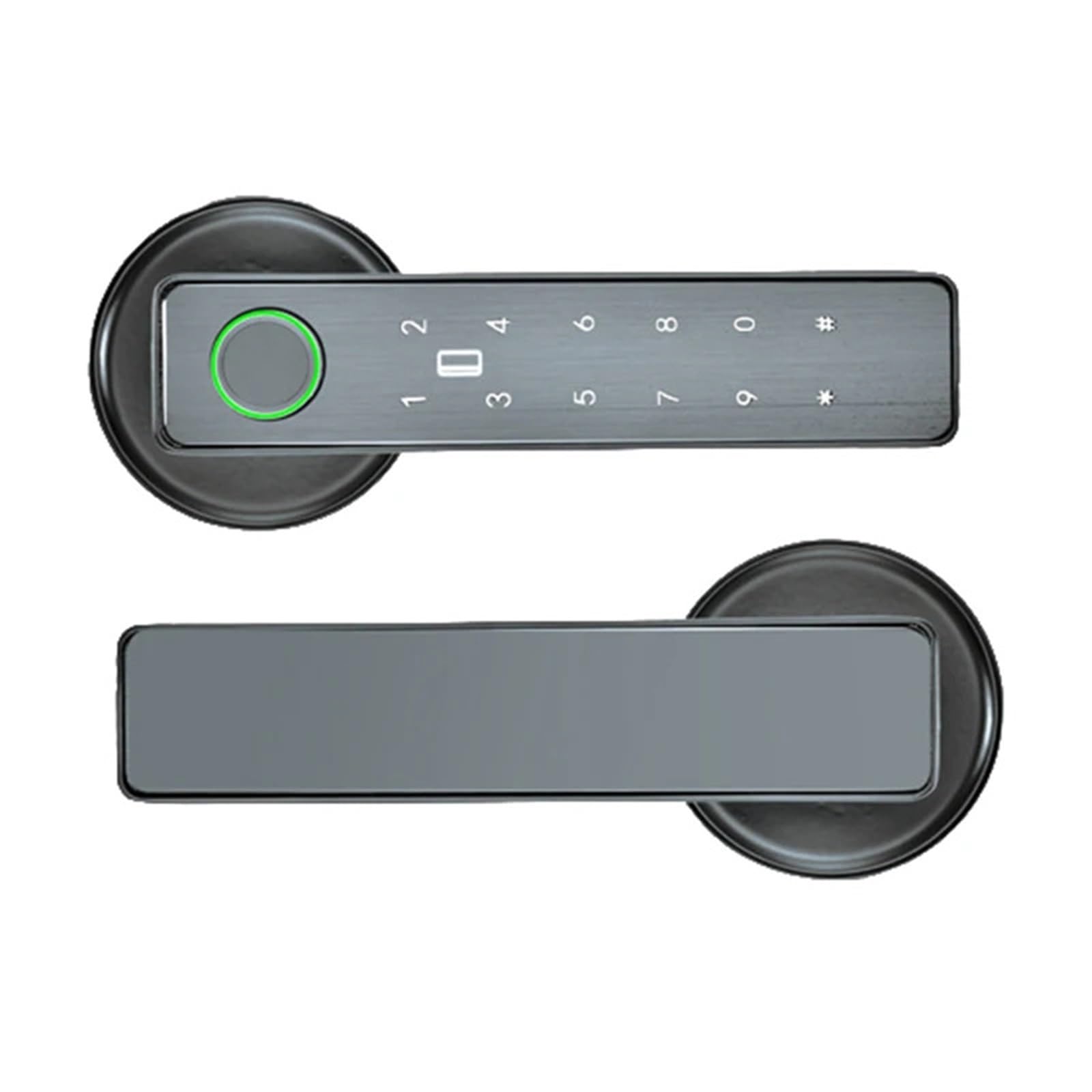 Serratura Smart, APP WiFi telecomando intelligente impronta digitale password RFID IC card serratura catenaccio for porta di metallo in legno for interni,per camere da letto, uffici e hotel(Grey)