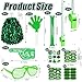 Letsroar 204 Pcs Team Spirit Accessories Green School Spirit Items - Cheerleading Pom Poms, Whistles, Thunder Sticks, Hand Clappers for Tailgates Football Baseball Sports Events