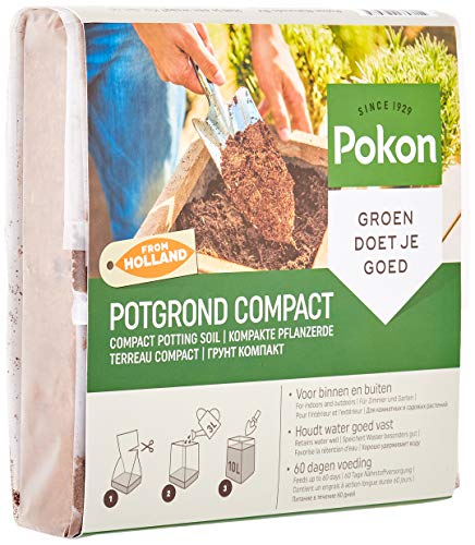 Pokon Kompakte Pflanzerde, kompakte Blumenerde aus Kokofaster für Balkon und Garten, 2 Monate vorgedüngt, 10 L
