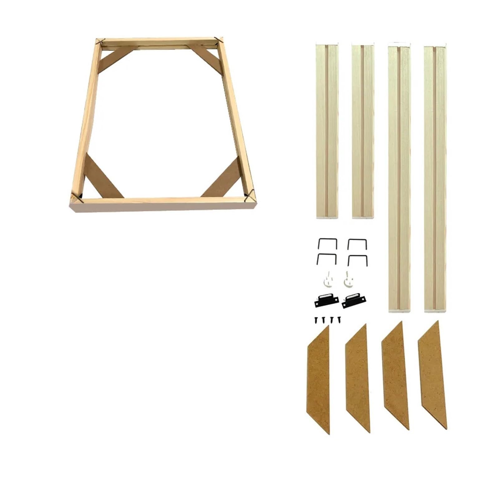 Cornice in legno adatta per quadri da parete su tela, pittura con diamanti di grandi dimensioni, fai da te e poster, cornice da parete in legno di pino composito, decorazione (H 105 cm + 50