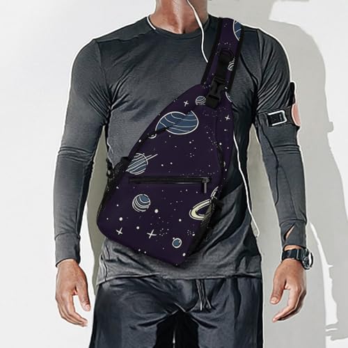 Bolso bandolera deportivo con patrón Space Planet miniatura 7