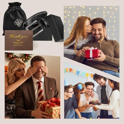 Personalized Mens Leather Belt, Custom Initial Split Leather Black Belts Birthday Gifts for Husband Boyfriend Dad2