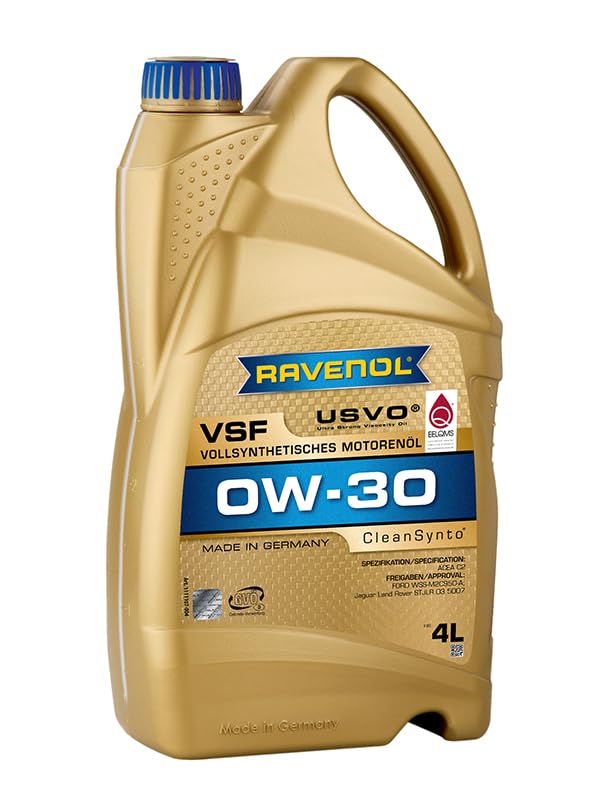 RAVENOL Aceite de motor 0W-30 ACEA C2 VSF 4L Compatible con FORD Fiesta Mk6 Hatchback CB1, CCN, JA8, JR8, KIA RIO III UB, CITROËN C1 PM, PN, PEUGEOT 107 Hatchback PM, PN, TOYOTA Yaris Hatchback P13
