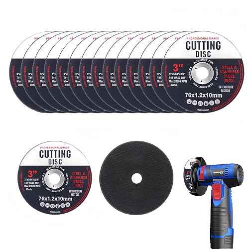 Pelriox 14 Piezas Discos de Corte para Esmeriladora Manual, 76mm Discos Abrasivos Multiusos, Universal para Metal, Madera y Plástico, Color Negro
