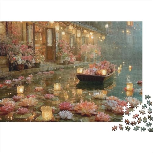 Scène de Canal Nocturne_1 Puzzle 1000 Pièces Adulte avec Couleurs Éclatantes, Jeu De Puzzle Classique défi Entre Amis pour Un Tableau À Encadrer, Superbe...