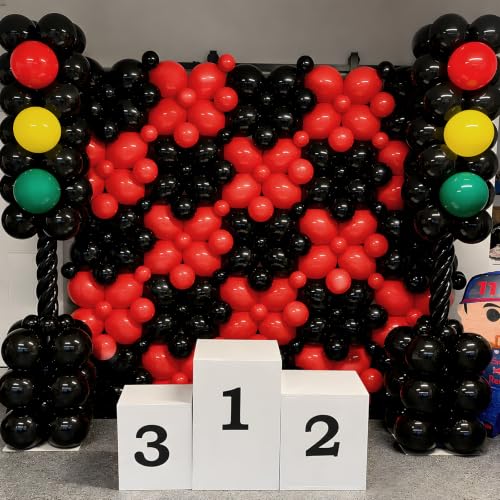 Image of Black Red Link Balloons,120Pcs 6Inch Black and Red Latex Linking Balloons for Birthday Baby Shower Wedding Anniversary Graduation Party Decorations