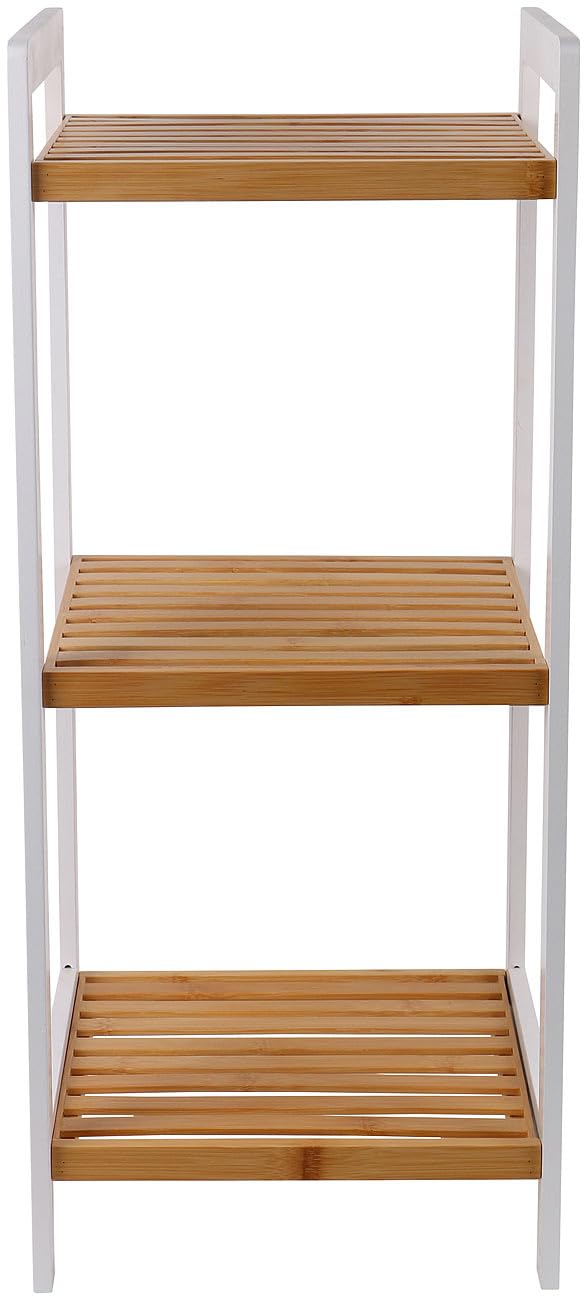 Rosenstein & Shne Regale: Bambus-Standregal mit 3 Ablagen, 30 x 70 x 30  cm, wei/Bambus (Bad Regal, Wohnzimmer Holz, Schuhe) : Amazon.de: Kche,  Haushalt & Wohnen
