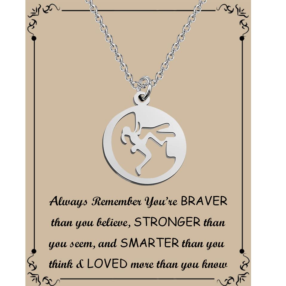 FUSTMW Climber Necklace Gift Climbing Necklace for Girls Climbing Lovers Gifts Climbing Pendant Jewelry