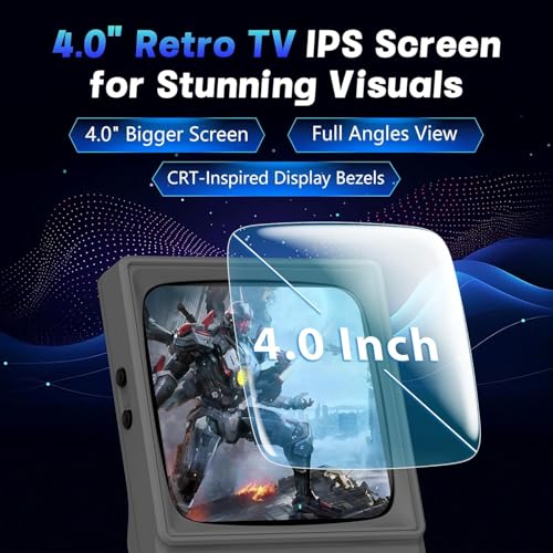 Image of R36TMAX Retro Handheld Game Console, Portable Retro Gaming Console with 4.0 inch CRT-Inspired Screen, 4000mAh Arcade Classics, Supports Multiple Emulators, WiFi Network Battling, 64GB (Gray)