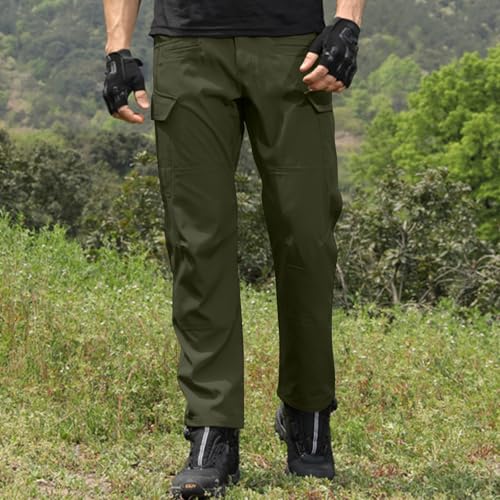 ADHOWBEW Multipants - High Stretch Multi-Pocket Durable Cargo Pants Stretch Casual Lightweight Hiking Big and Tall Trousers2