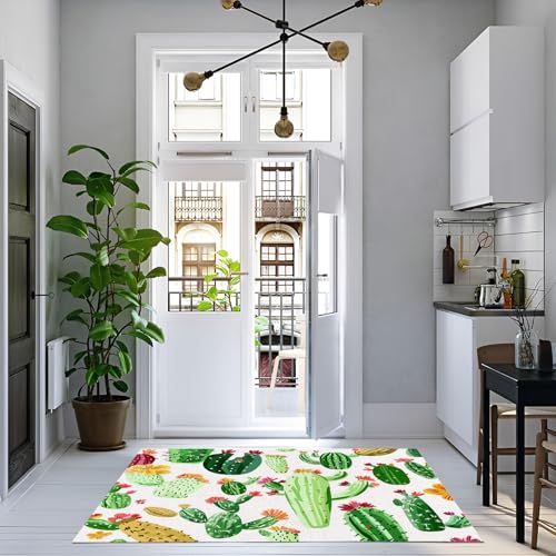 Alfombra de cactus retro transpirable y duradera para interiores 6