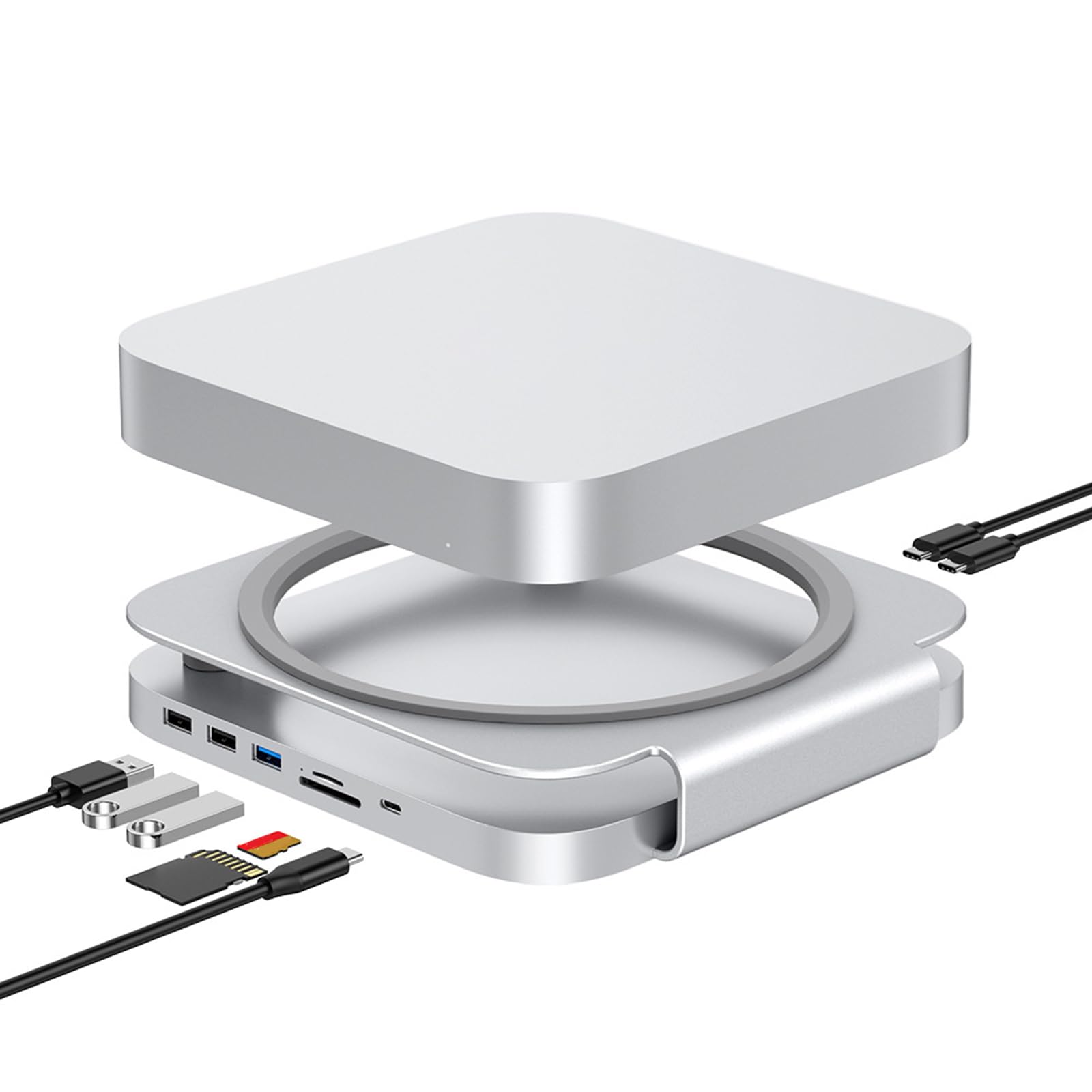 Supporto in alluminio USB C Drive Enclosure Per 2024 Tipo Docking Station Case Card Reader Espansione Stand Dock Con Ricarica USB