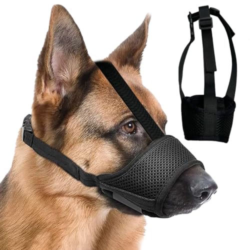 GHPKOTW Bozal para Perros Bozal De Nylon Suave Bozal Transpirable para Mascotas Antiladridos Mordedura Y Masticación Cómodo Bozal De Malla Suave Correa Ajustable para Perros Pequeños (Ferroso,M)