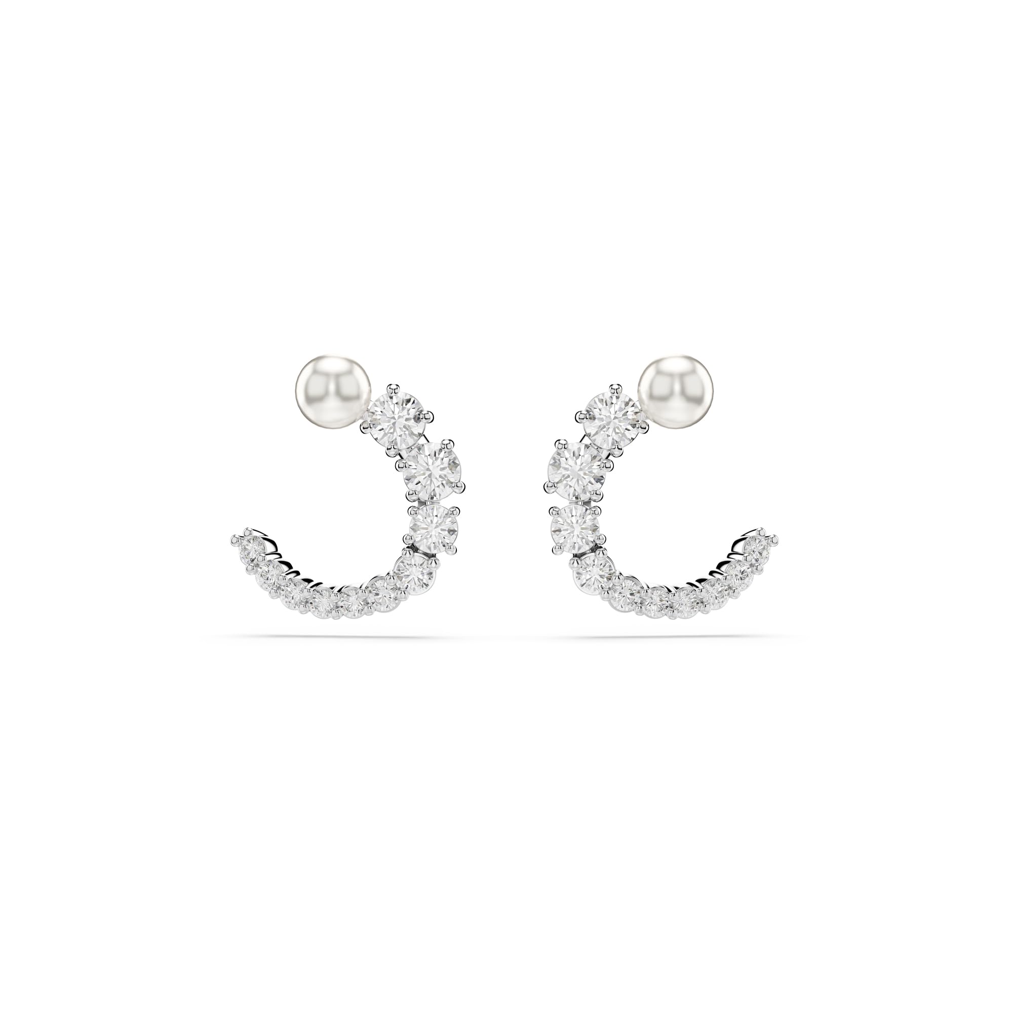 Swarovski クリスタルフープピアス Amazon.co.jp: スワロフスキー マトリックス フープピアス クリスタル