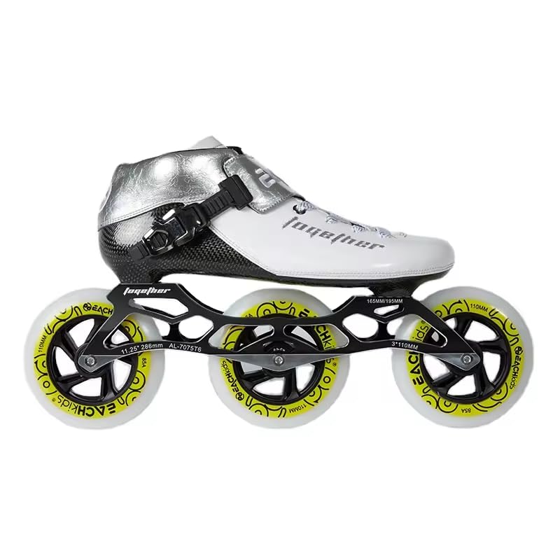 3 Wheels Inline Skate Carbon fibre- Racing Rollers- Professional Inline SPEED Skates For Adults & kids men woman boys girls racing shoes with Abec 11 bearing 100/110 MM WHEELS for COMPTETION games.