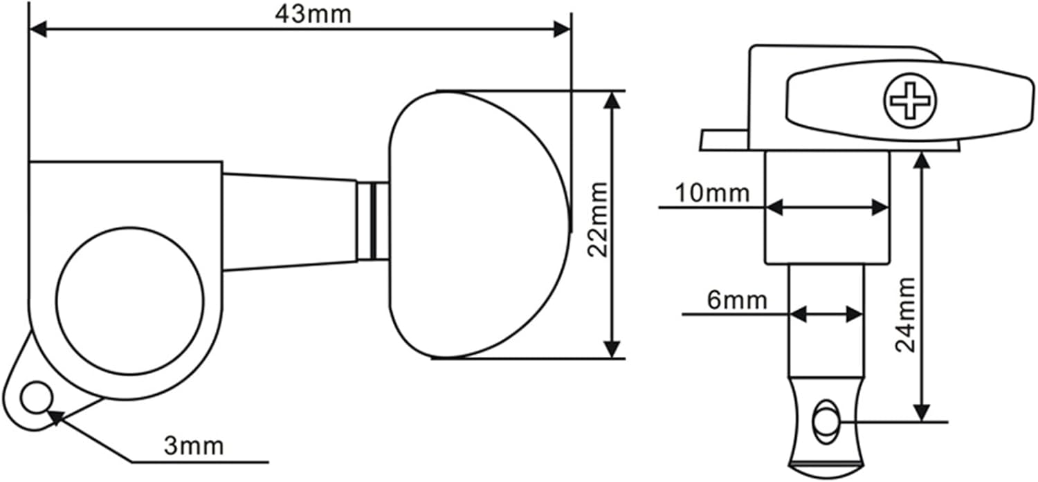 FLFL 電気アコースティックギターのために6ピースシールされたギターマシンヘッド3L3RPEGSキーシルバーのチューニング チュー