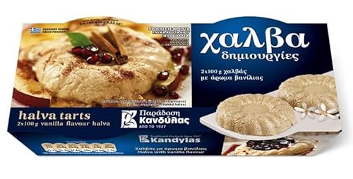 Kandylas 2x 100 g Original Halva aus Griechenland, Handgefertigte Halwa… (Vanille) Cover