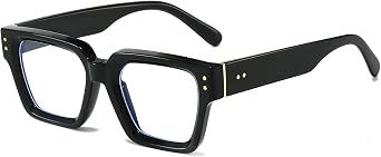 Fashion Square Glasses for Women Men Trendy Thick Frame Computer Eyeglasses Black Frame Clear Lens eyewear