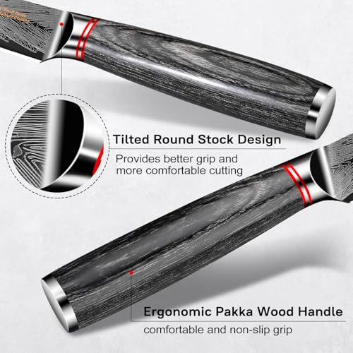 Plys 5 inch Paring Knife: Stainless Steel Peeling Knife - Fruit Vegetable Knife with Titanium Coated, Black Razor Sharp Kitchen Knife with Gift Box - Image 3