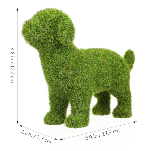 Sculpture réaliste de chien vert floqué, accessoire haut de gamme - 4