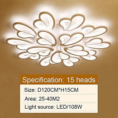 Plafonnier LED moderne à intensité variable avec télécommande 15 têtes métal - 4