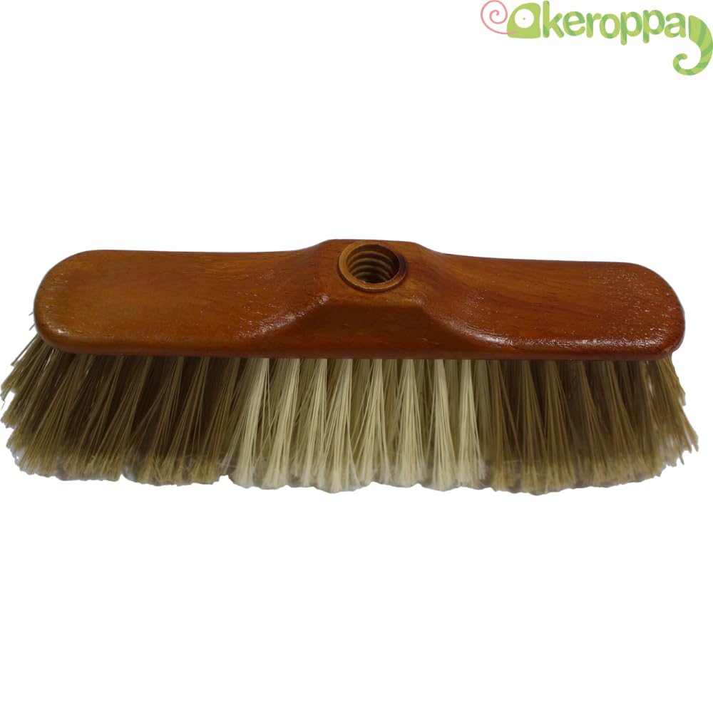 KEROPPA Cepillo para Parquet y Tarimas Escoba para Barrer Cepillo de Limpieza del Hogar Cerdas Ultra Finas Suave para Recoger Polvo y Pelusa Marrón y Beige