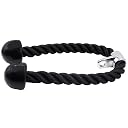 Greententljs Heavy Duty Triceps Rope - 27 Inch Rope Length Nylon Tricep Rope Cable Attachment with Stainless Steel Spring Snap Hook Carabiner for Gym & Home gallery image